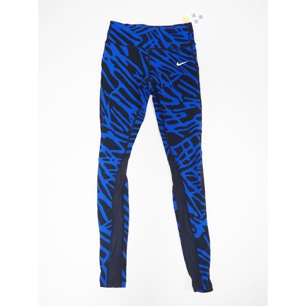 Nike Running Blue Zebra Print Leggings, Size XS